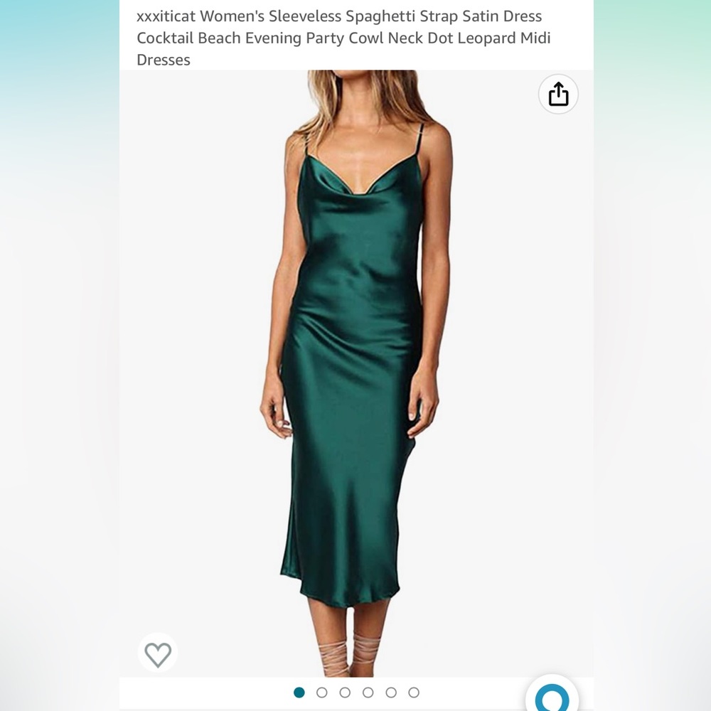 xxxiticat size XS midi green satin cowl neck dress